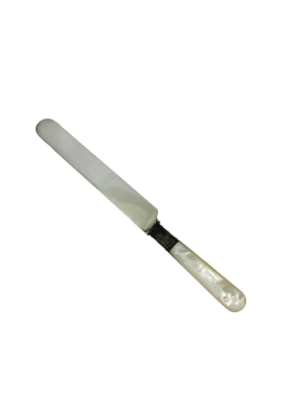 Pearl Handled 9 Dinner Knives Sterling Silver Bolster Hallmarked Antique